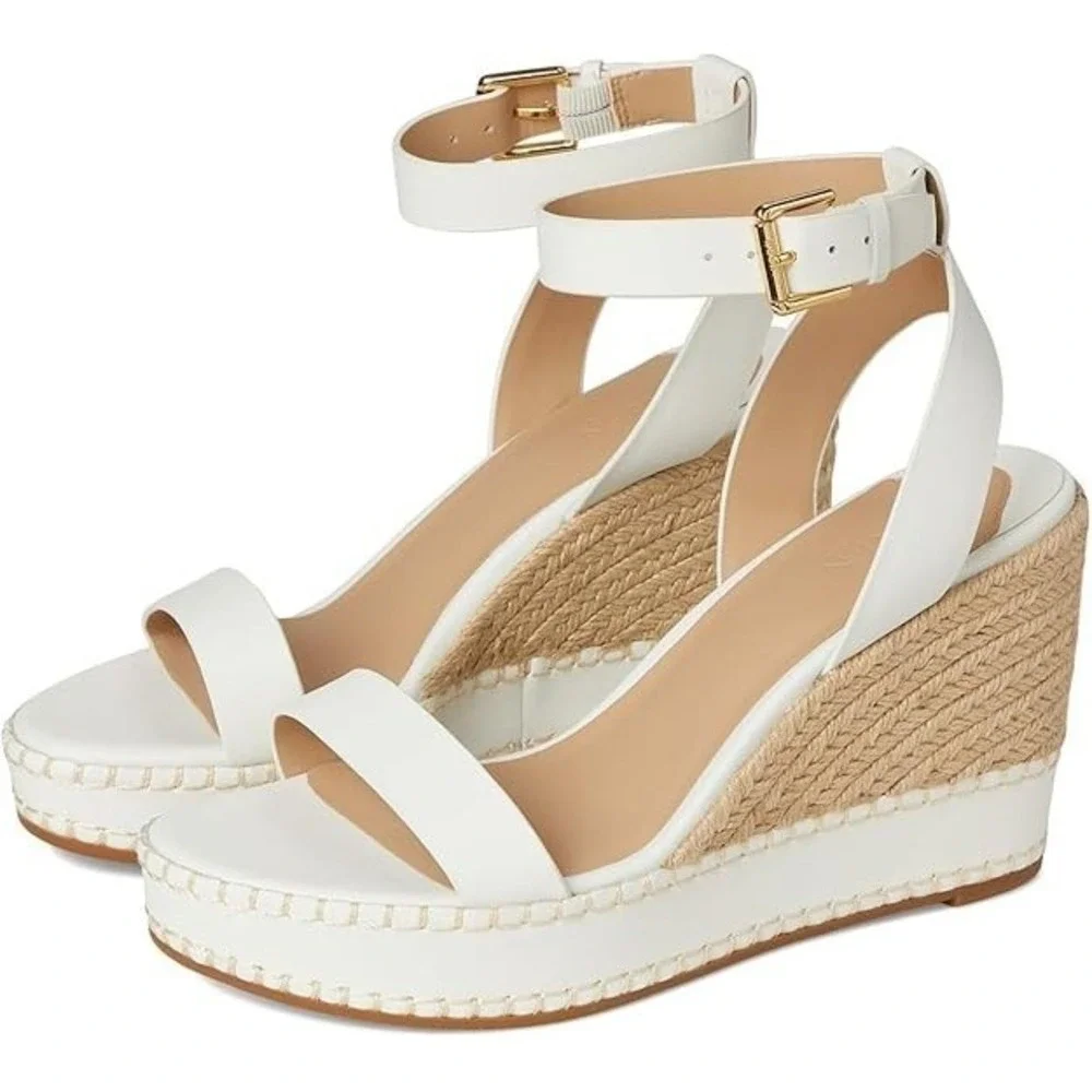 Women's‎ Lauren Ralph Lauren Hilarie Espadrille Wedges White Size 9 New in Box